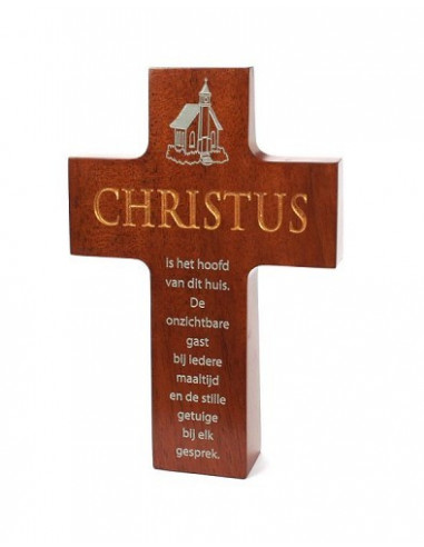 Kruis hout Christus 16.4x11x2.6cm