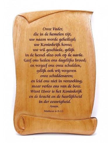 Wandbord 20x13cm onze Vader