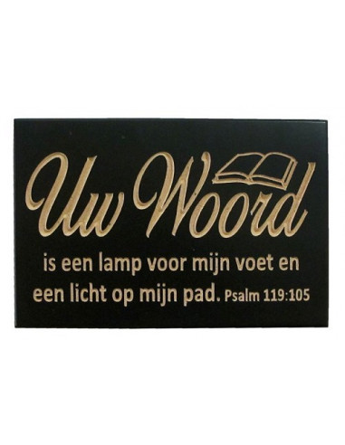 Wandbord Uw Woord is een 10x15cm