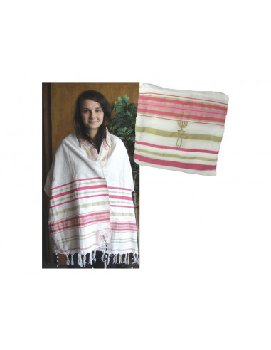 Tallit Messianic Pink