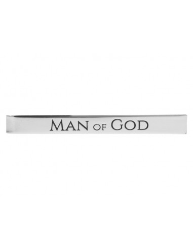 Tie bar etched Man of God Silver