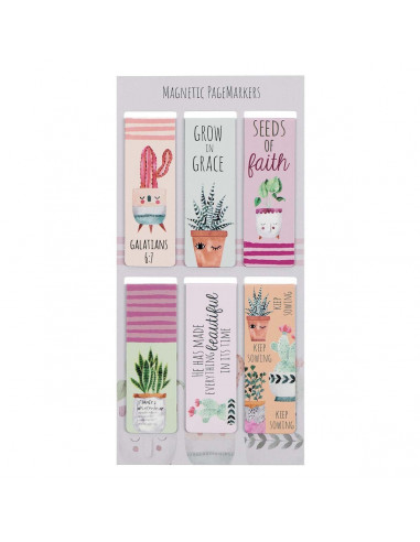 Succulent Garden Magnetic Bookmark Set