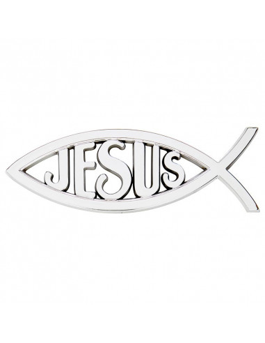 Auto emblem Ichtus Jesus Silver