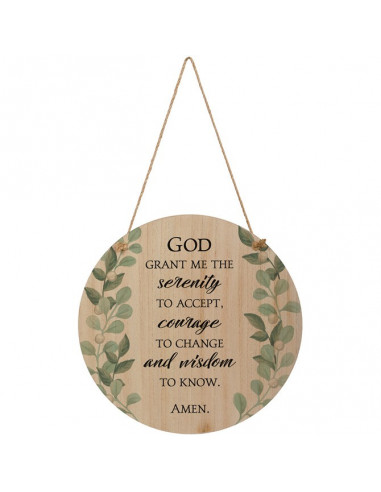 Round wall plaque Serenity Prayer