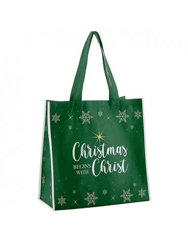 Tote Bag green Christmas begins