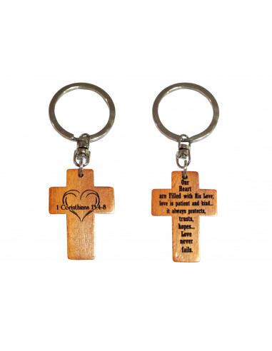 Keyring 2 sided cross cross 1 cor 13