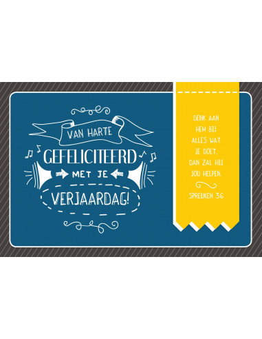 Ansichtkaart gefeliciteerd tienerjongen