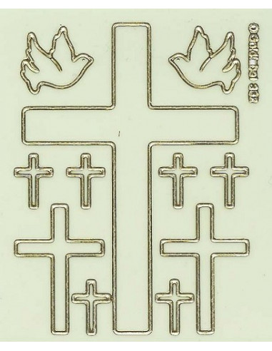 Sticker 9 kruisen en 2 duiven lichtgeven