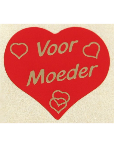 Stickerrol 500 voor moeder hart rood