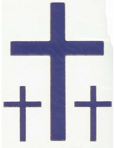 Stickervel kruis blauw 3 x 9 cm 6 x 3.5