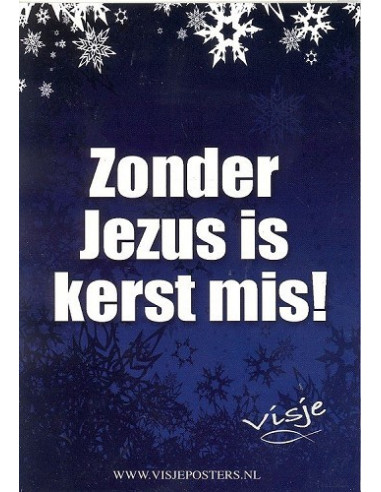 Kaart visje kerst kleur zonder Jezus mis