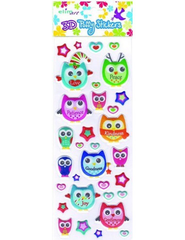 Puffy stickers owl series