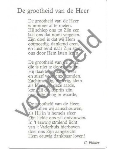 De Grootheid van de Heer