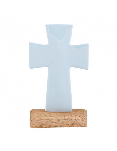 Enamel Cross Small Blue