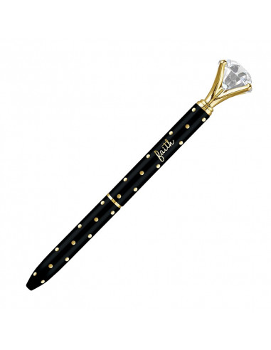 Gold dot gem pens black/gold set4