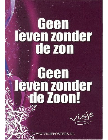 Kaart visje kerst kleur geen leven zonde