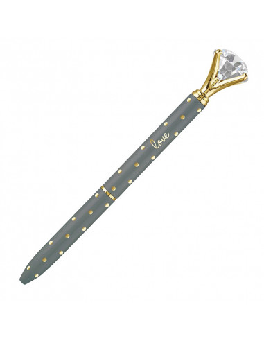 Gold dot gem pens grey/gold love set4