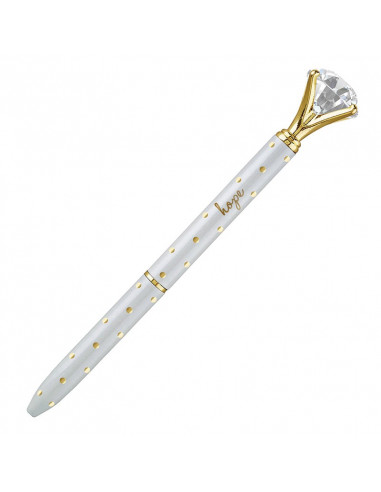 Gold dot gem pens white/gold hope set4