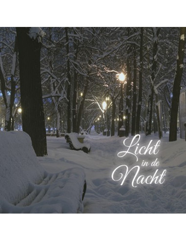 Kerstkaart licht in de nacht