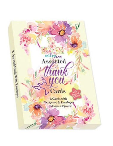 Boxed cards thank you pink flowers