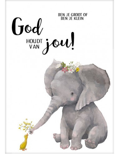 Poster 50x70 God houdt van jou