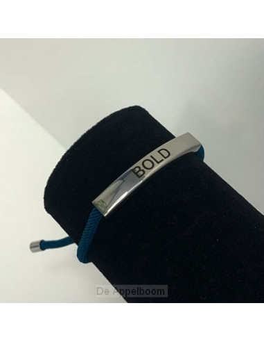 Touwarmband bold blauw