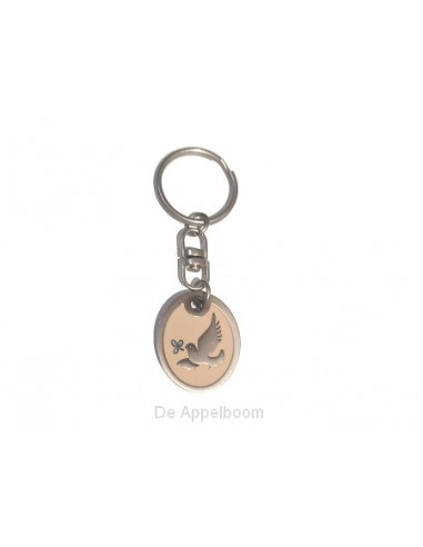 Oval  keyring with dove symbol