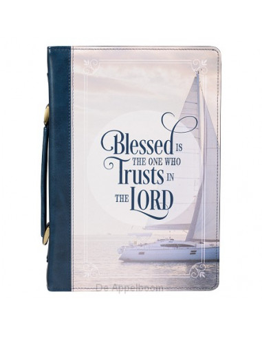 Blessed Is The One Nautical Navy Faux Le