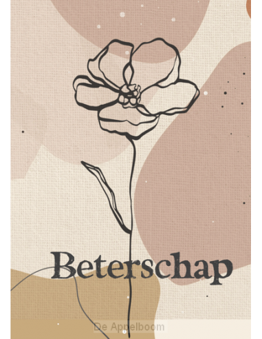 Wenskaart beterschap bloem