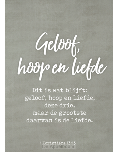 Wenskaart geloof hoop en liefde