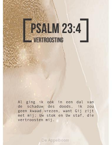 Bijbeltekstkaart psalm 23-4 sv