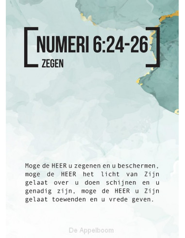 Bijbeltekstkaart numeri 6:24-26