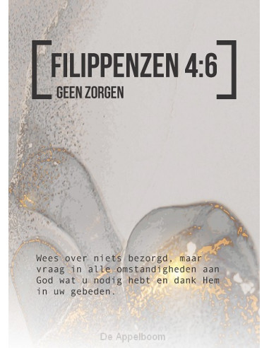 Bijbeltekstkaart filippenzen 4:6