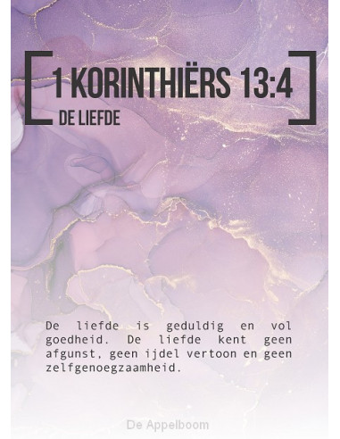 Bijbeltekstkaart 1 korinthiers 13:4