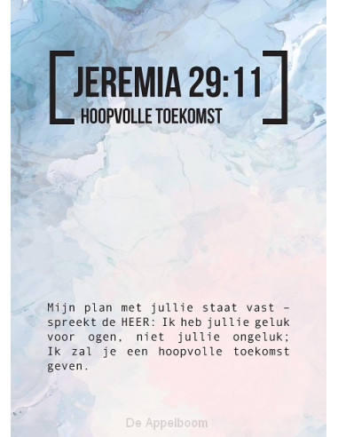 Bijbeltekstkaart jeremia 29:11