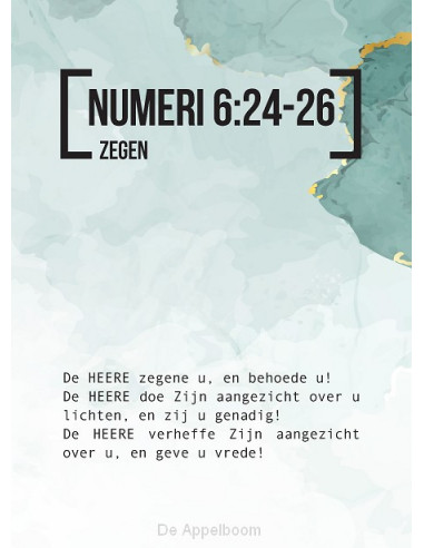 Bijbeltekstkaart numeri 6:24-26 sv