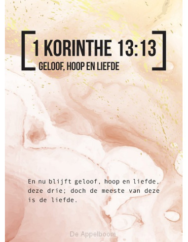 Bijbeltekstkaart 1 korinthe 13:13 sv