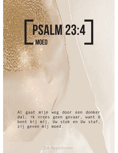 Bijbeltekstkaart psalm 23:4