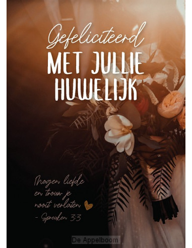 Wenskaart gefeliciteerd huwelijk