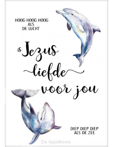 Cadeaubord dolfijn Jezus liefde voor jou