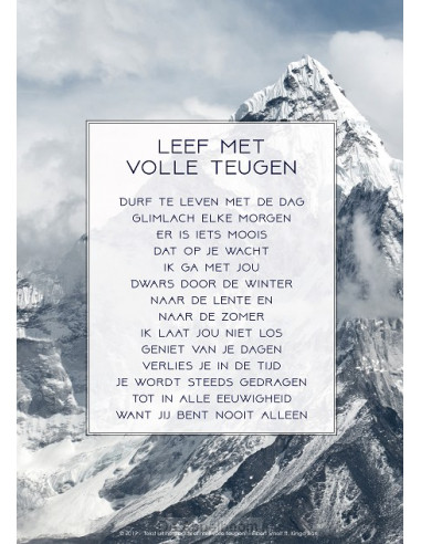 Poster a4 leef met volle refrein berg