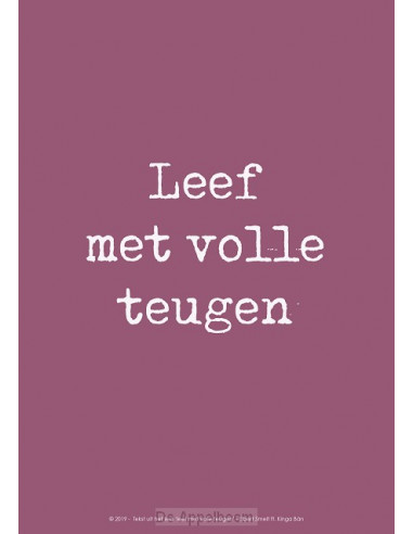 Poster a4 leef met volle teugen roze