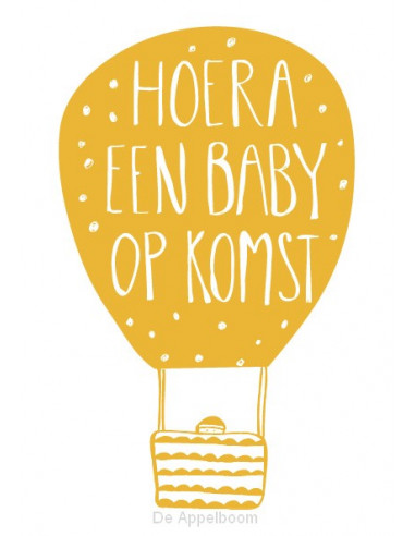 Wenskaart hoera een baby op komst