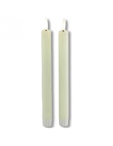 2 Dinerkaars Rustiek met LED Creme 24 cm