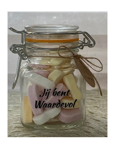 Snoeppotje hartjes Jij bent waardevol