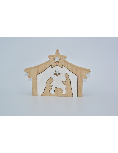 Wood nativity puzzle style 201x14cm