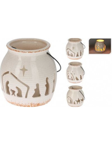 Lantern Dolomite 17cm Nativity Design as