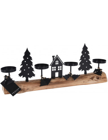 Advent Candleholder Christmas scene popu