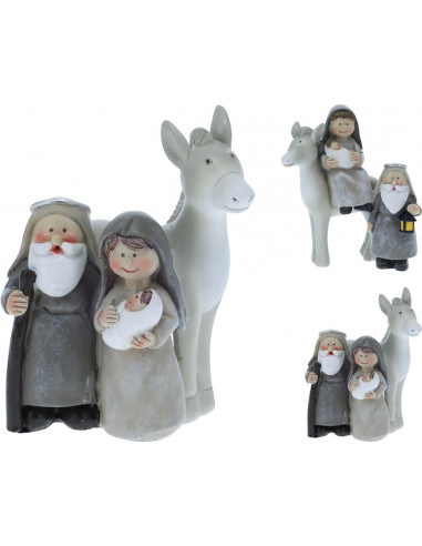 Figurine Holy Family With Sonkey (set of