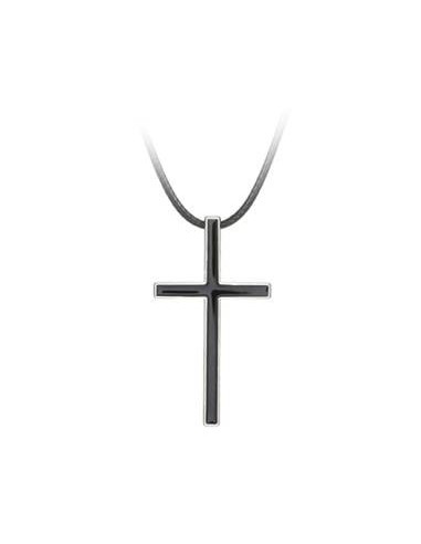 Necklace Cross Black Alloy